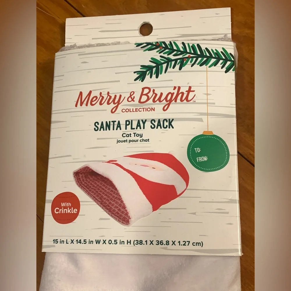 🔴NEW Christmas Cat Toy Santa Play Sack and Feather Snowman Teaser Toy Bundle